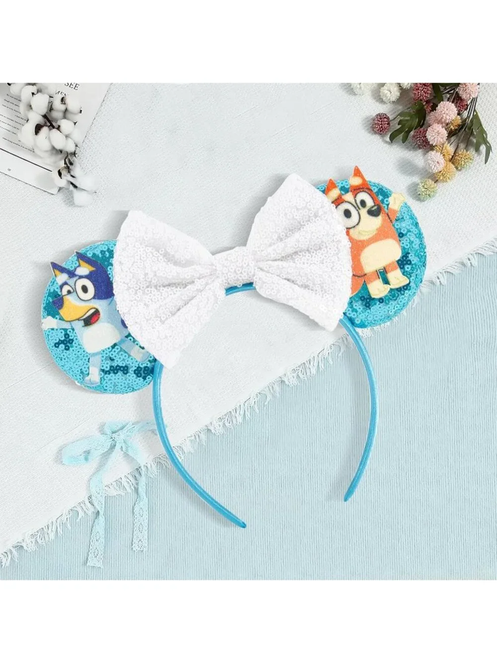 Women Bule Cartoon Mickey Mouse Costume Headband For Cosplay
